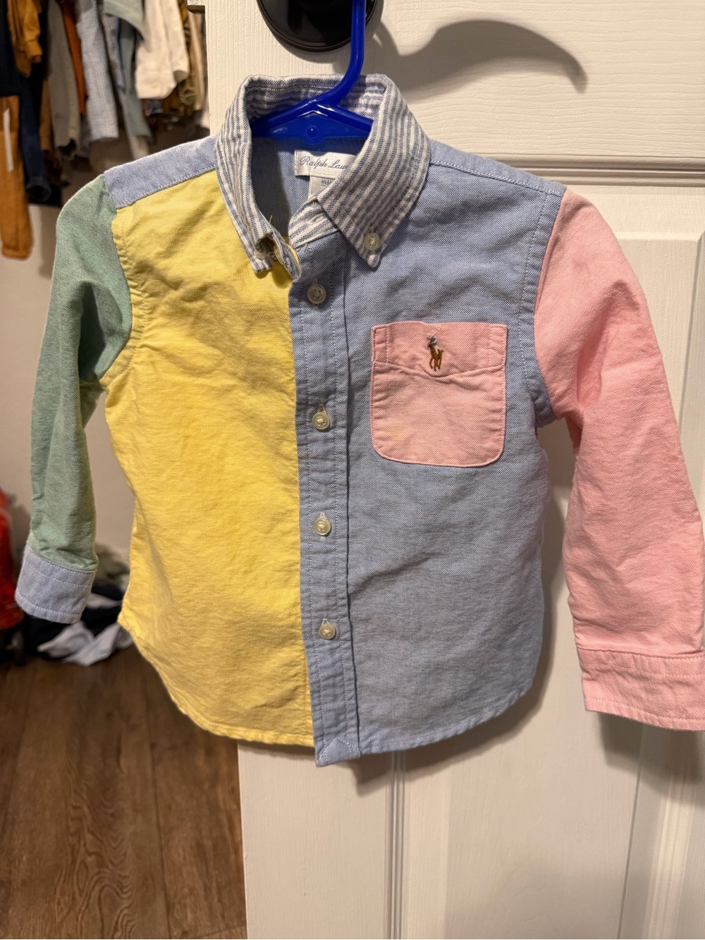 Ralph Lauren Pastel Colorblock Button-Down Shirt - Blue, Pink, Yellow, Green